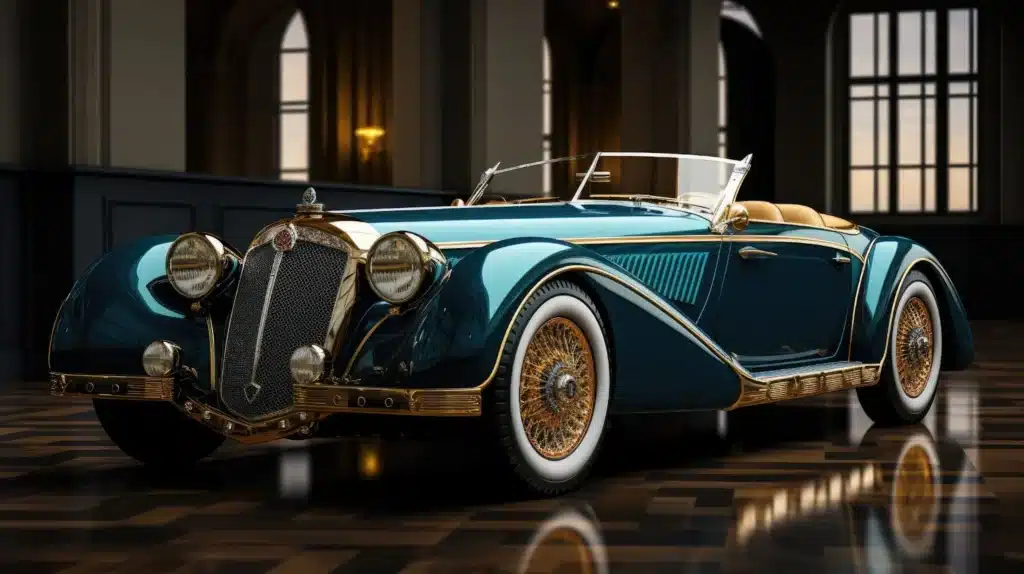 an image of an exotic old model car