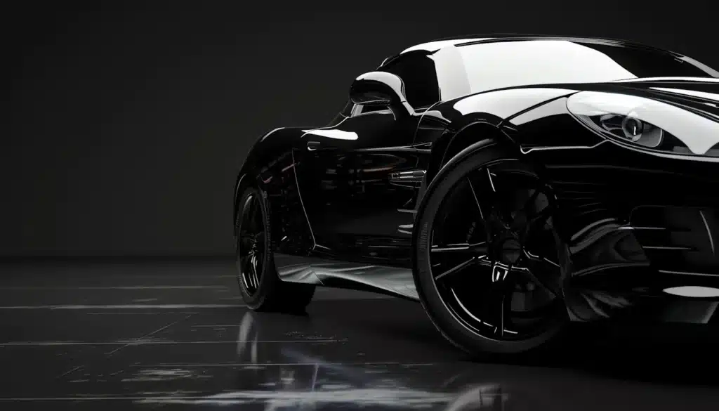an image of a sports car side with black background