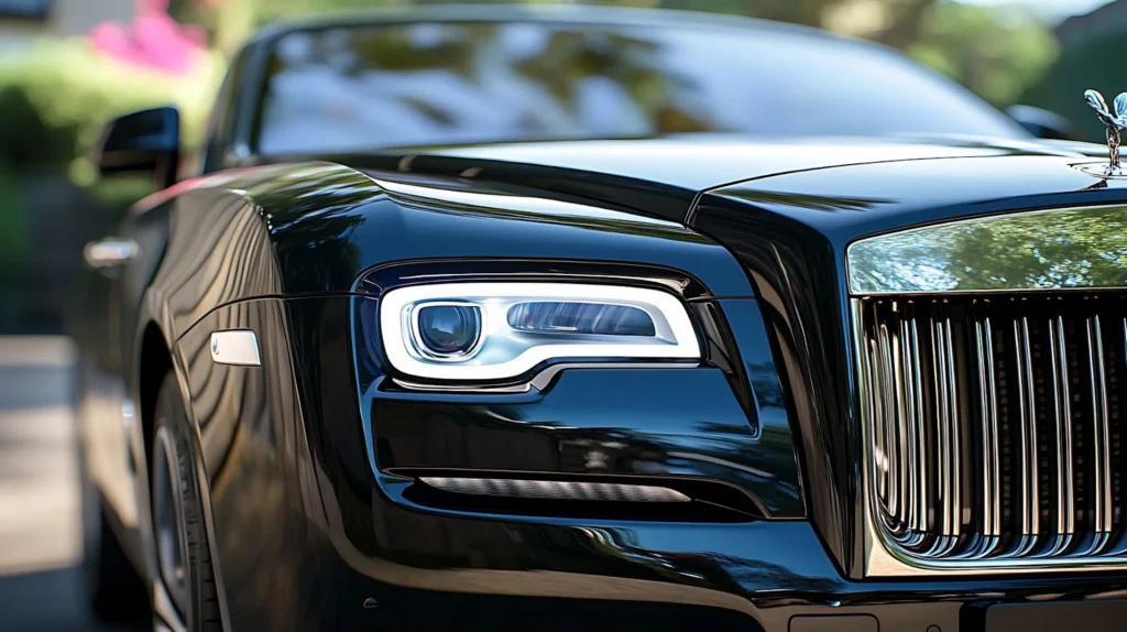 an image of the Rolls Roy's in which its front area is shown.