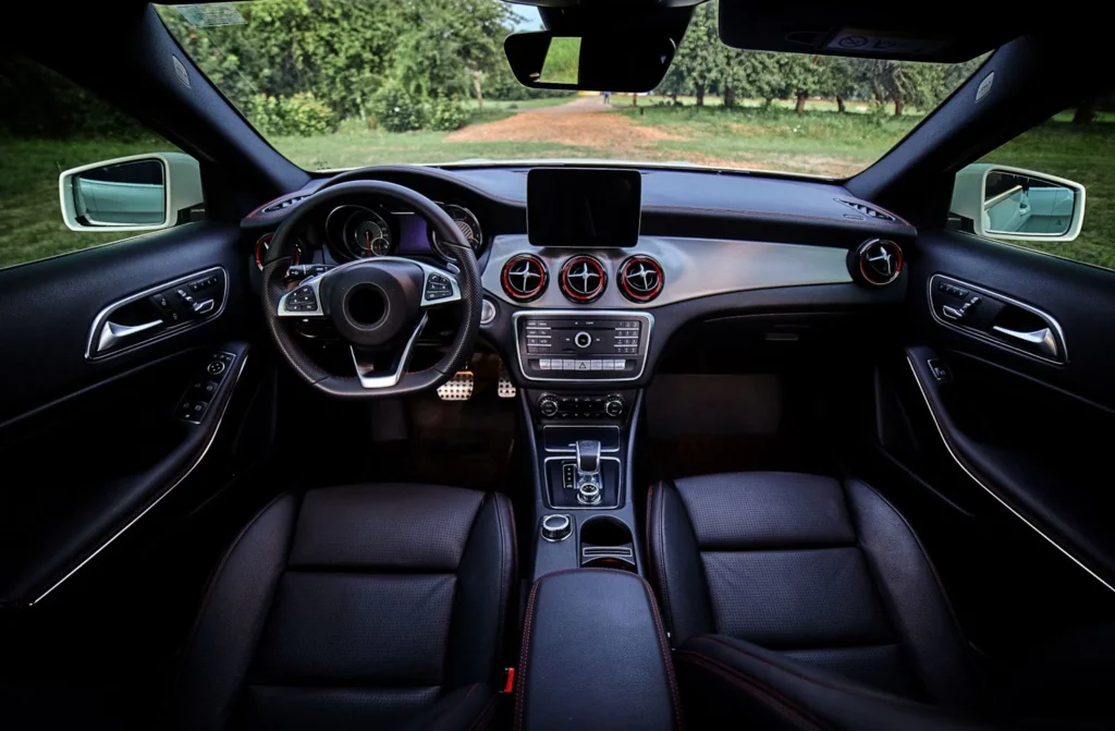 an image of the interior of an exotic car