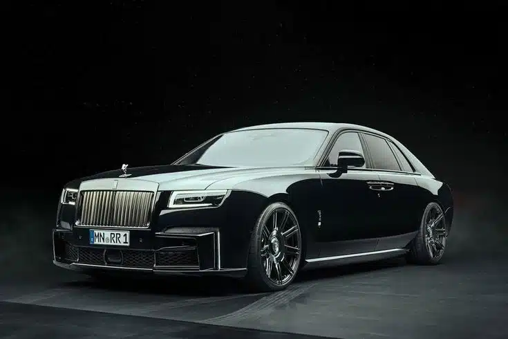 an image of a Rolls-Royce that is black in color 