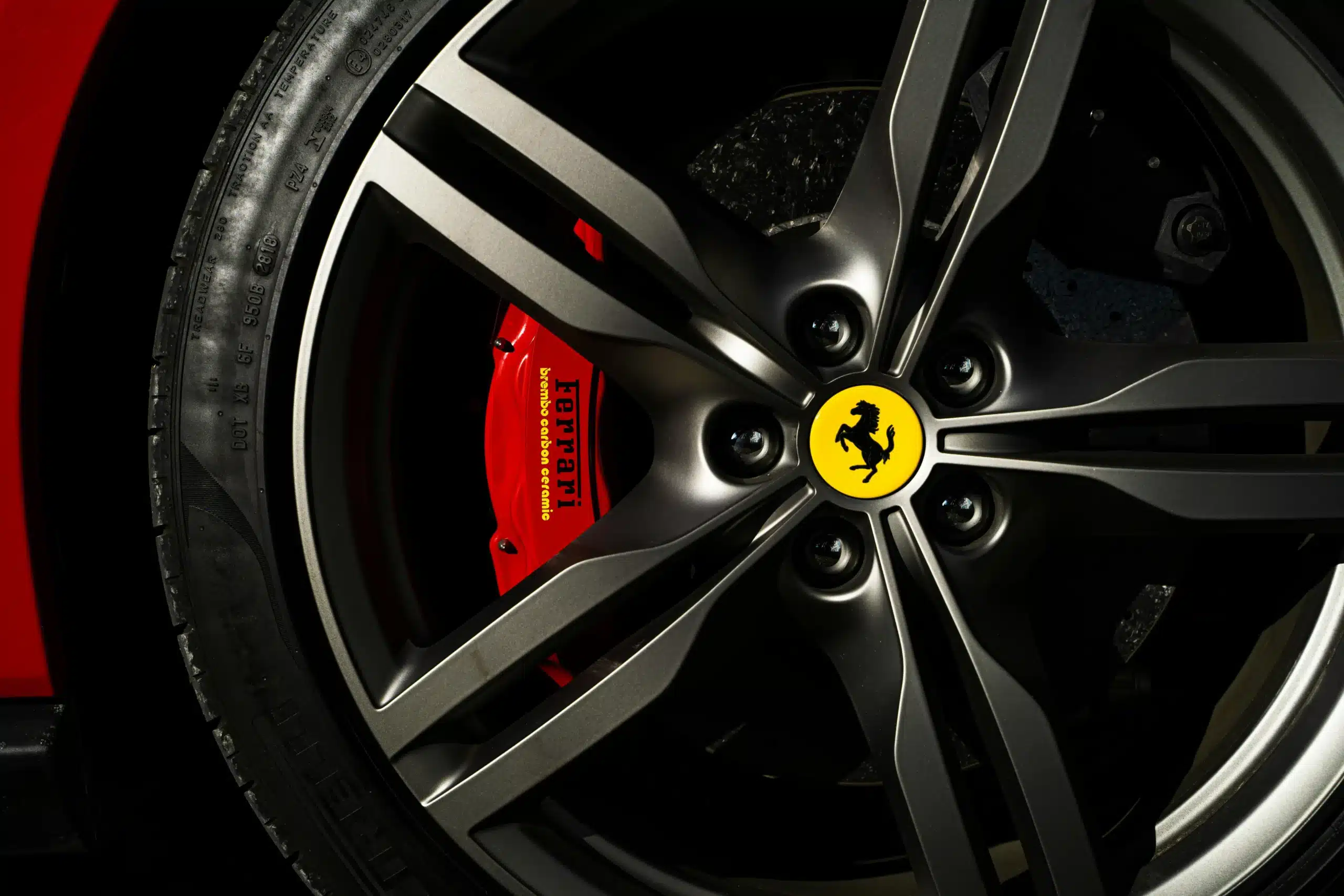AN IMAGE of a ferrari car wheel