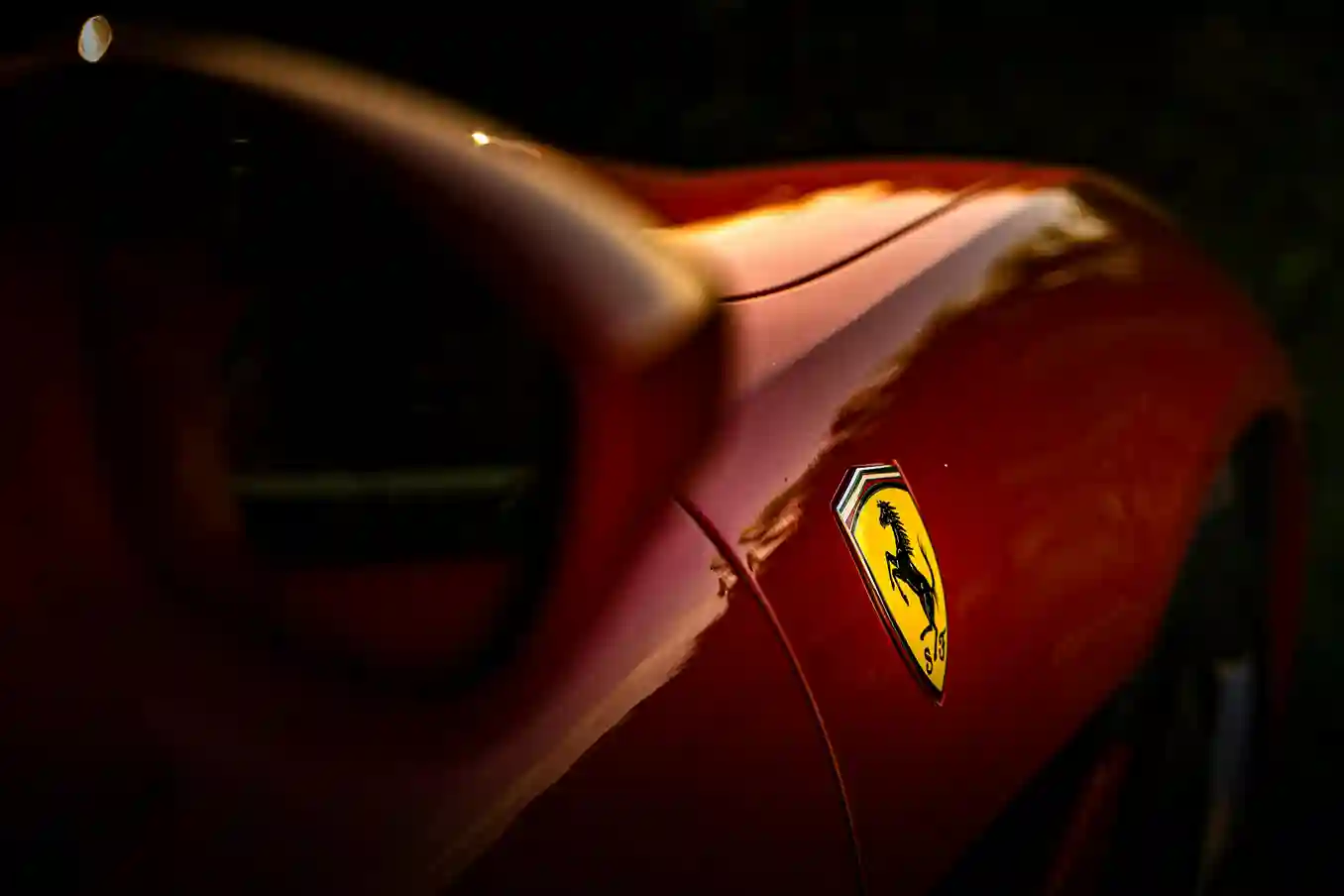 an close up image of a Ferrari car