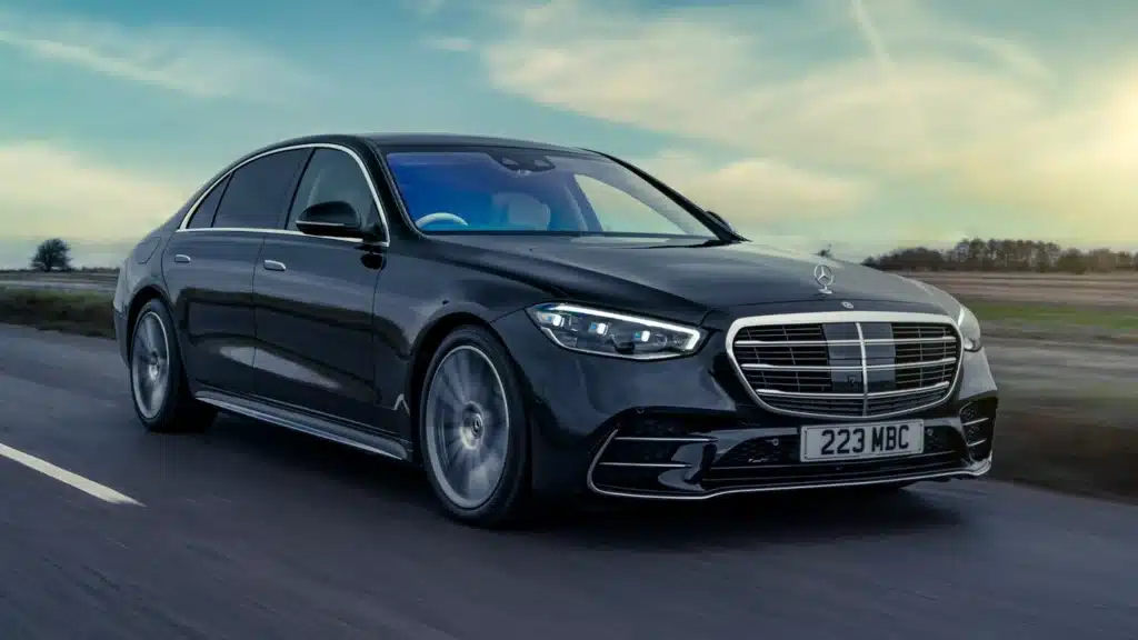 an image showing e class mercedes benz on the road- classes of mercedes benz