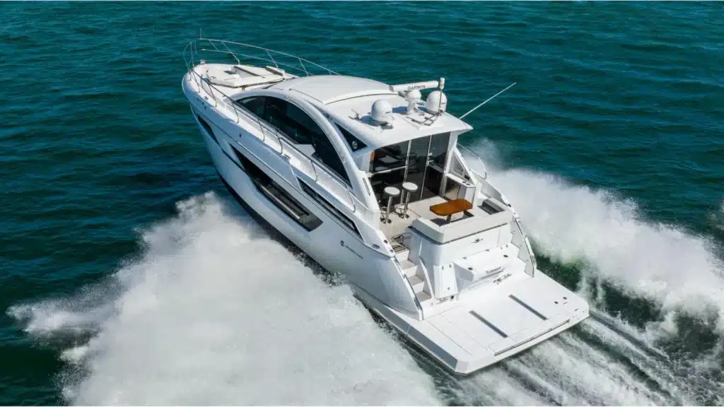 an image showing a mid size yacht in the sea