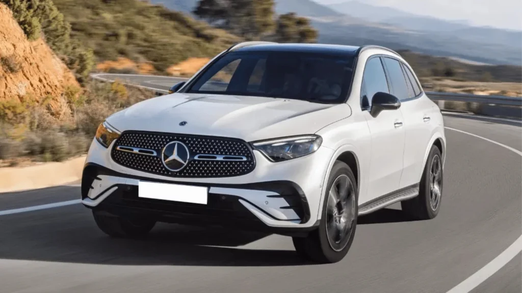 an image showing white Mercedes Benz Hybrid SUVs