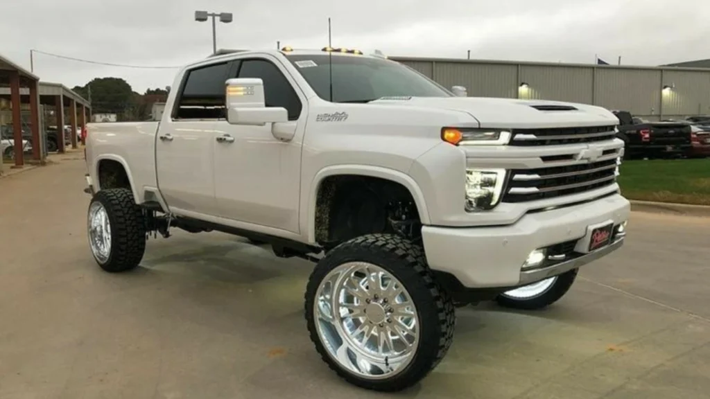 an image showing off white Lexus Dually Truck 