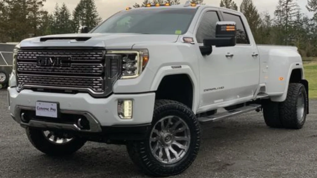 an image showing a white Lexus Dually Truck 