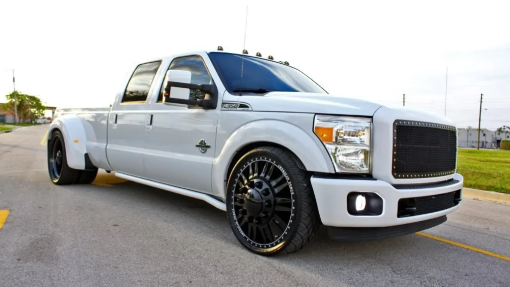 an image showing a white Lexus Dually Truck 