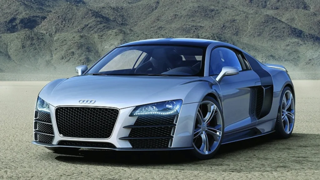 an image showing a blue luxury car