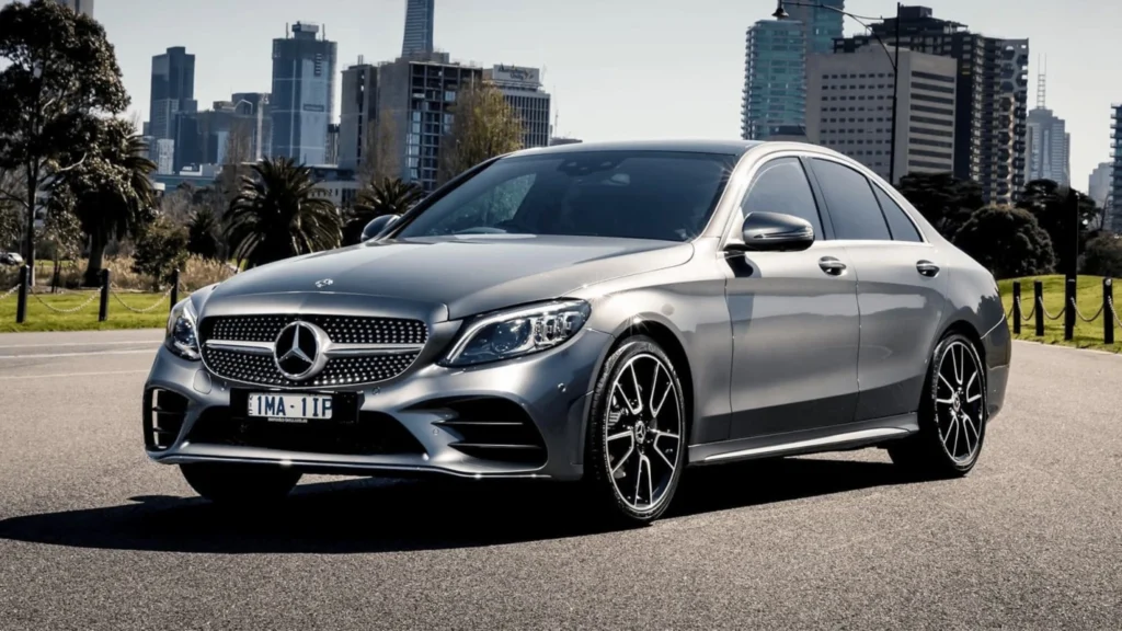 an image about a grey luxury car