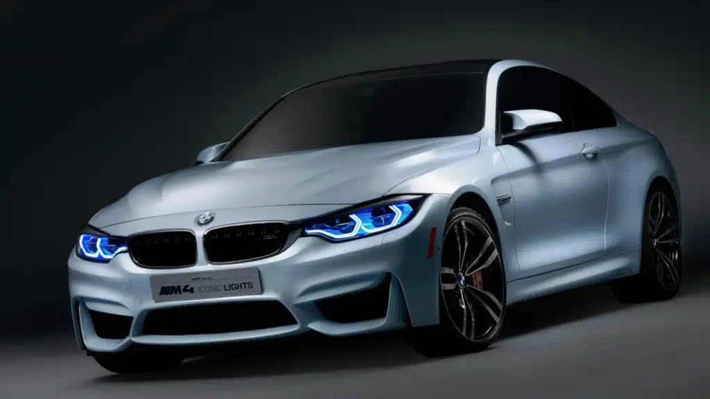 an image showing a blue bmw