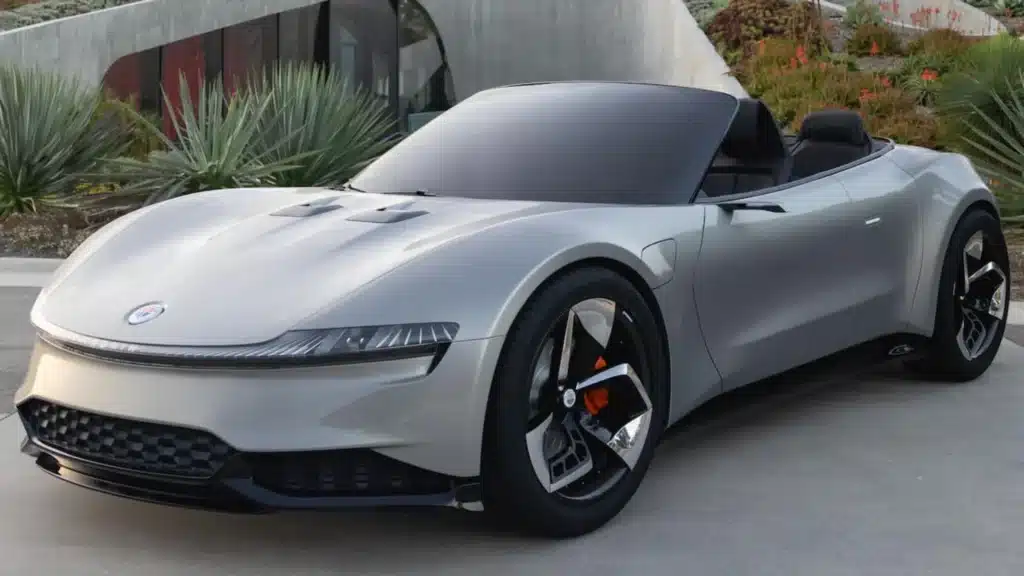 an image of a white electric convertible car