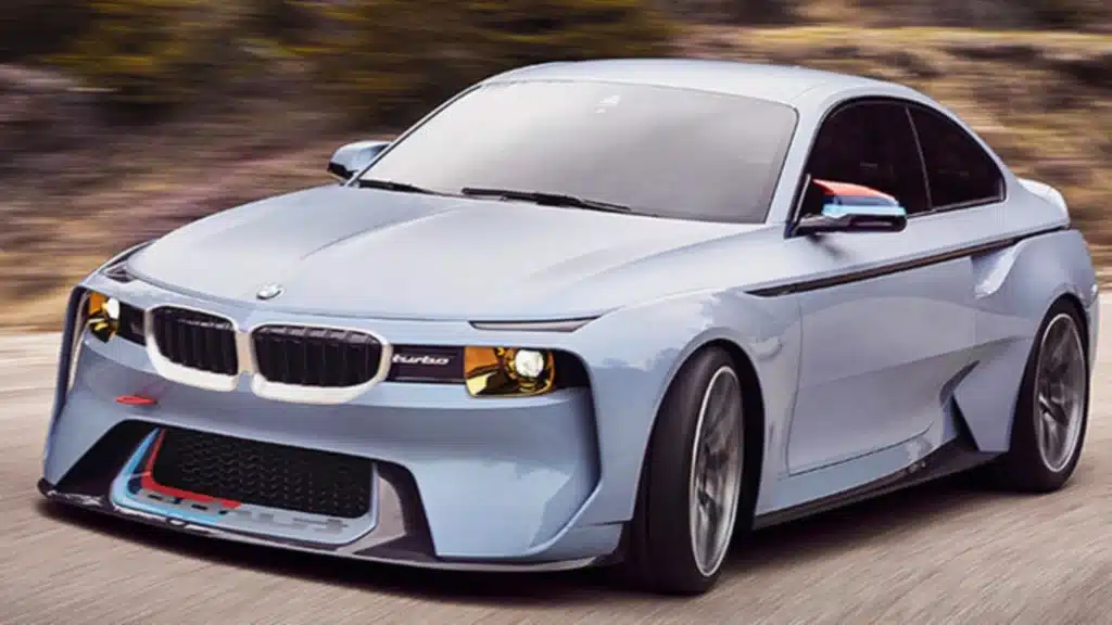 an image showing a blue bmw