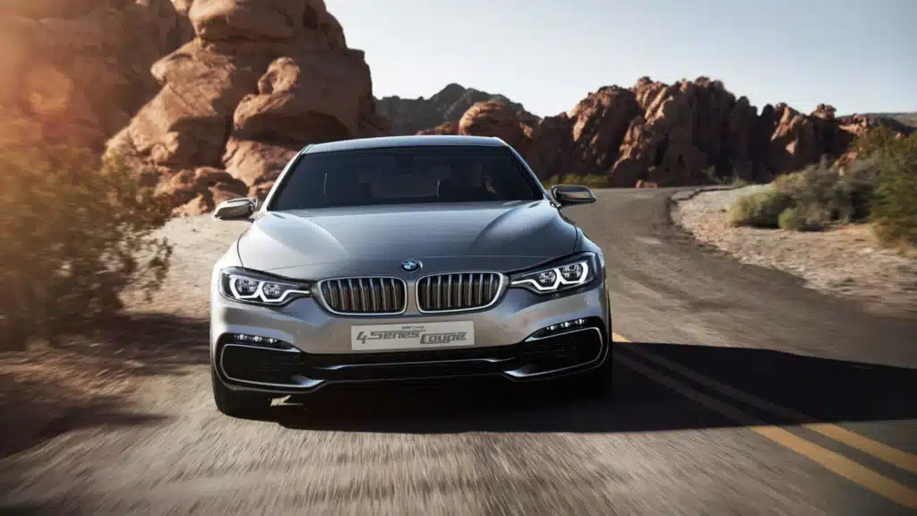 an image showing a blue bmw