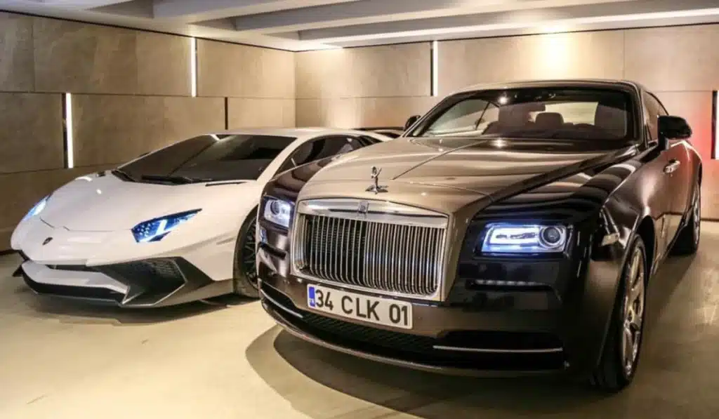 an image showing a black luxury car