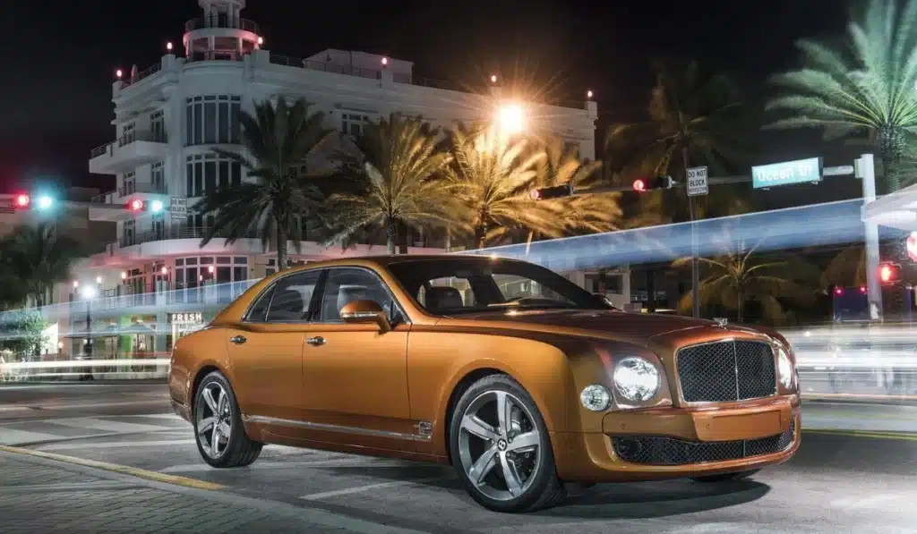 an image showing a luxury golden car