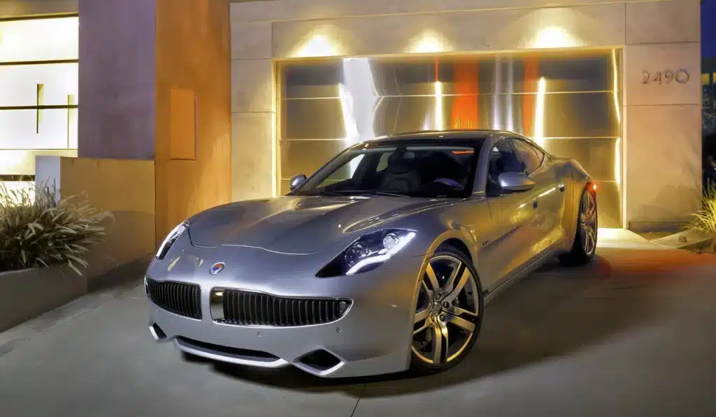 an image showing a luxury grey car