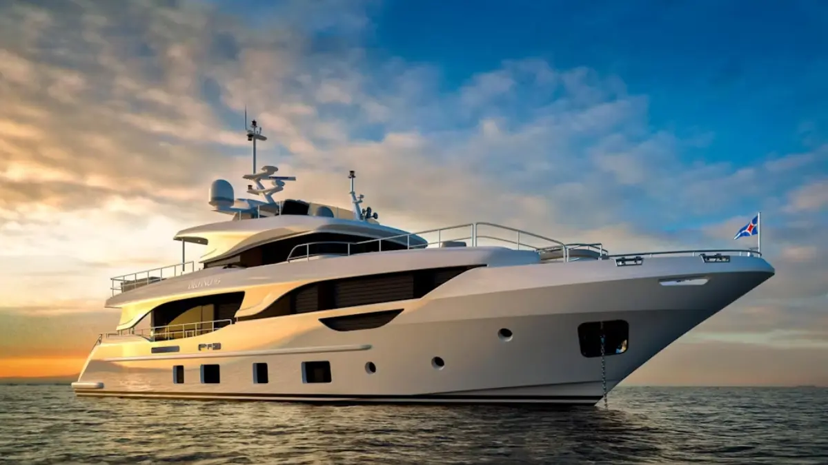 A realistic photo of the Benetti shipyard