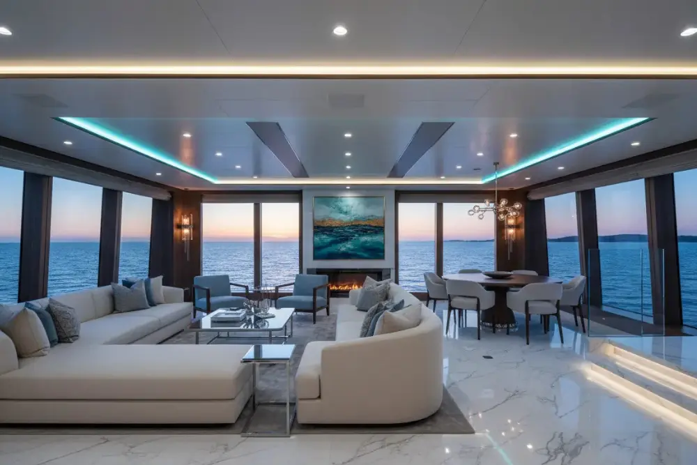 Yacht luxury interior salon