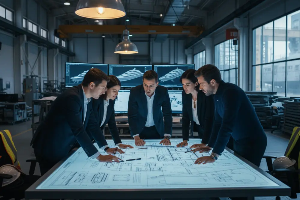 Oceanco engineers designing yacht