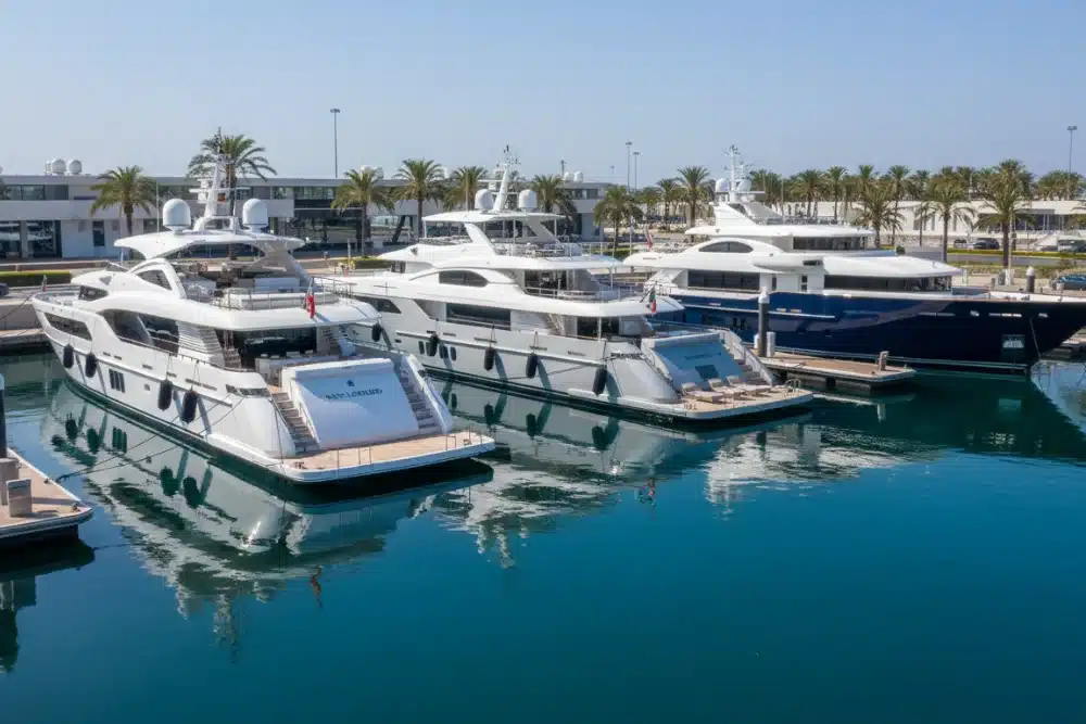 Sanlorenzo SL SX SD yachts in marina