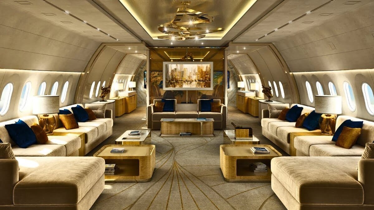 luxury private jet interiors