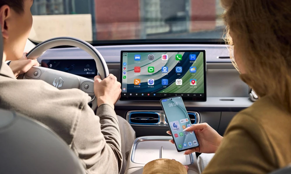 Modern car dashboard with a digital instrument display and central infotainment screen.