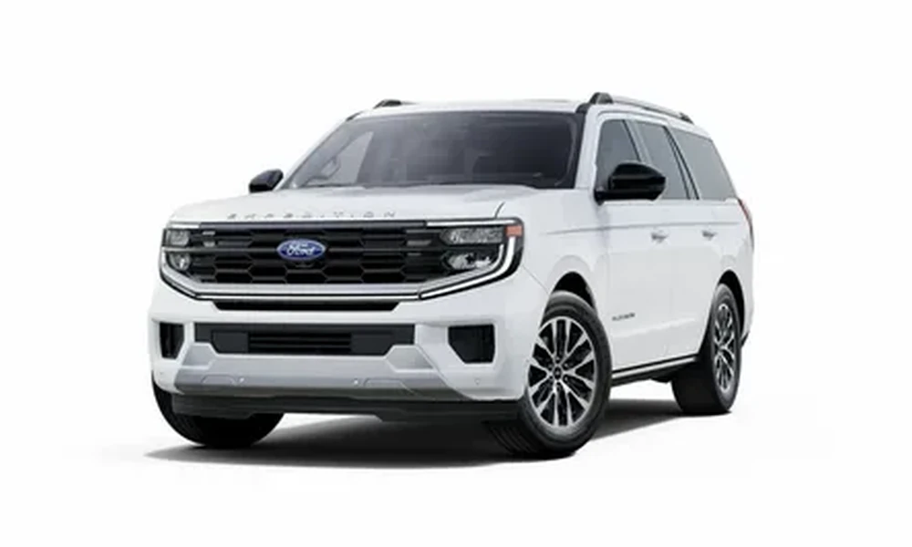White Ford Expedition SUV on a plain white background