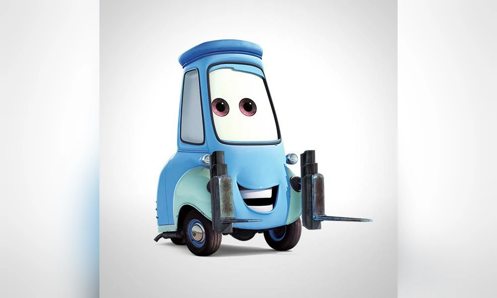 Guido blue forklift character from Disney Pixar Cars