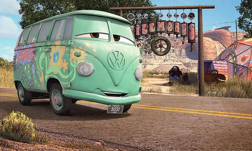 Fillmore green Volkswagen bus character from Disney Pixar Cars