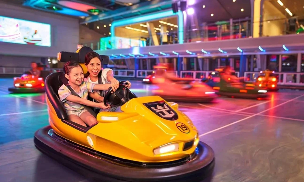 Indoor bumper car arenas provide a dedicated space for amusement rides throughout the year.