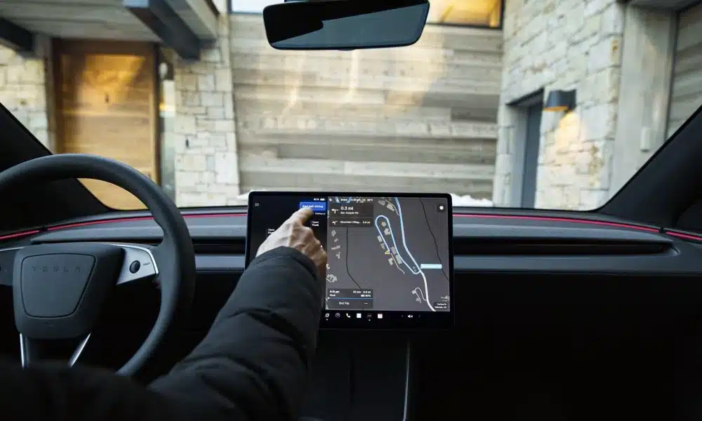 hand touching screen